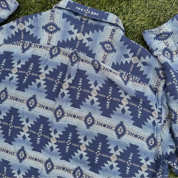 Peter Millar Mountainside Aztec Long Sleeve Woven Boho Western Button Shirt XL - Picture 8 of 8